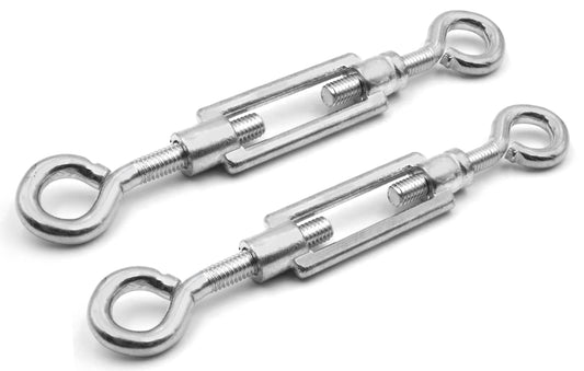 Design61 Lot de 2 tendeurs M6 x 60 mm tendeur de fil œillet/crochet de tension à œillet pour clôtures en fil de fer, cordes à linge, auvents, cordes