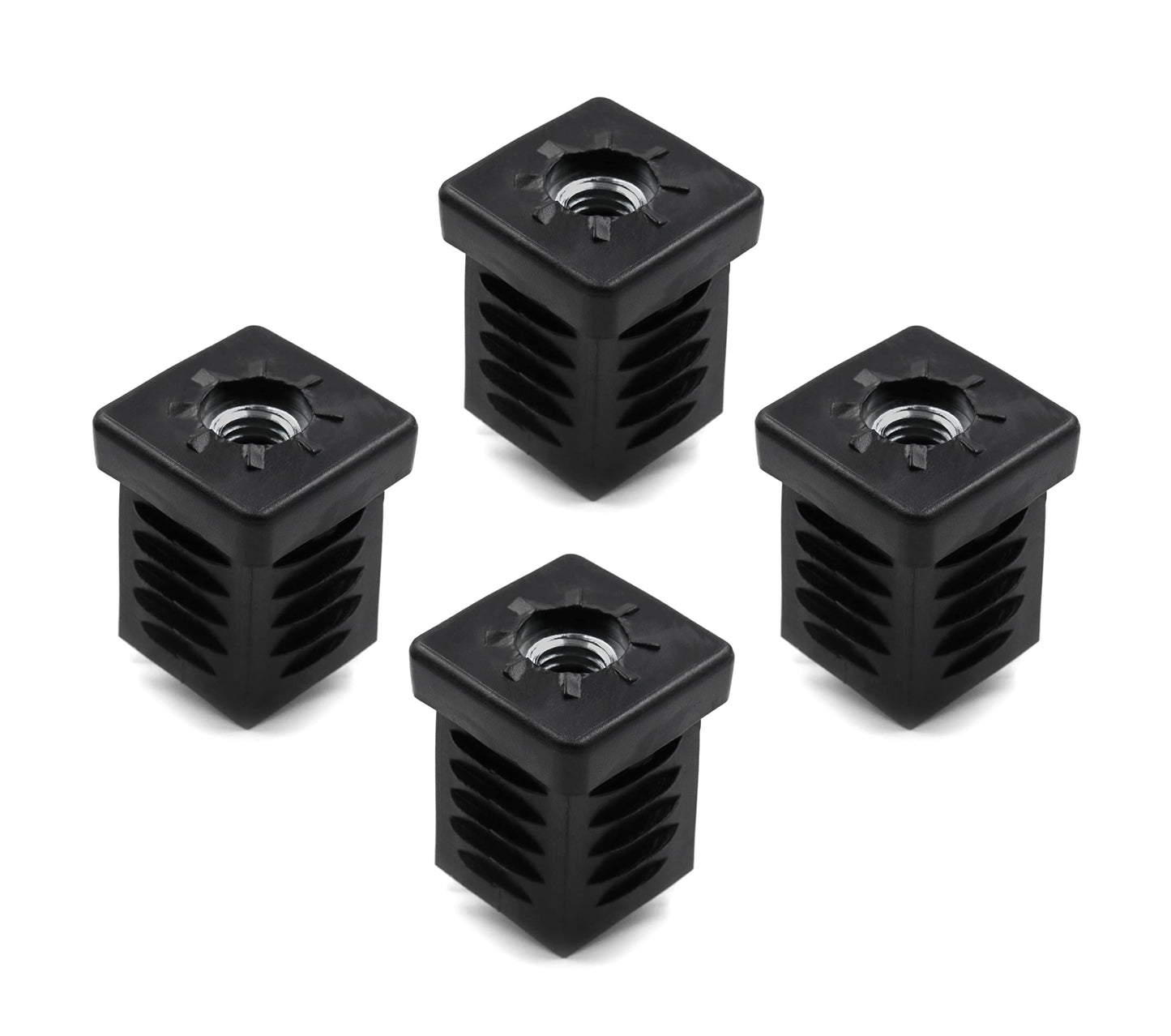 Design61 4x Gewindestopfen Vierkantrohrstopfen 30x30 mm Wandstärke 1-2 mm mit M10 Innengewinde