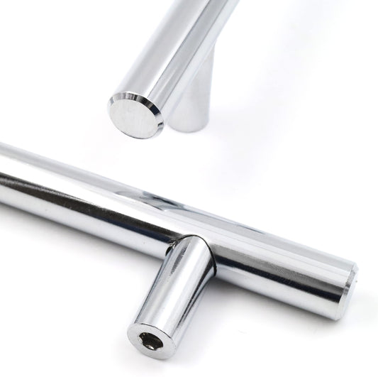 Design61 2x Möbelgriffe 128mm Griffe für Küchenschränke Schrankgriffe Schubladengriffe verchromt