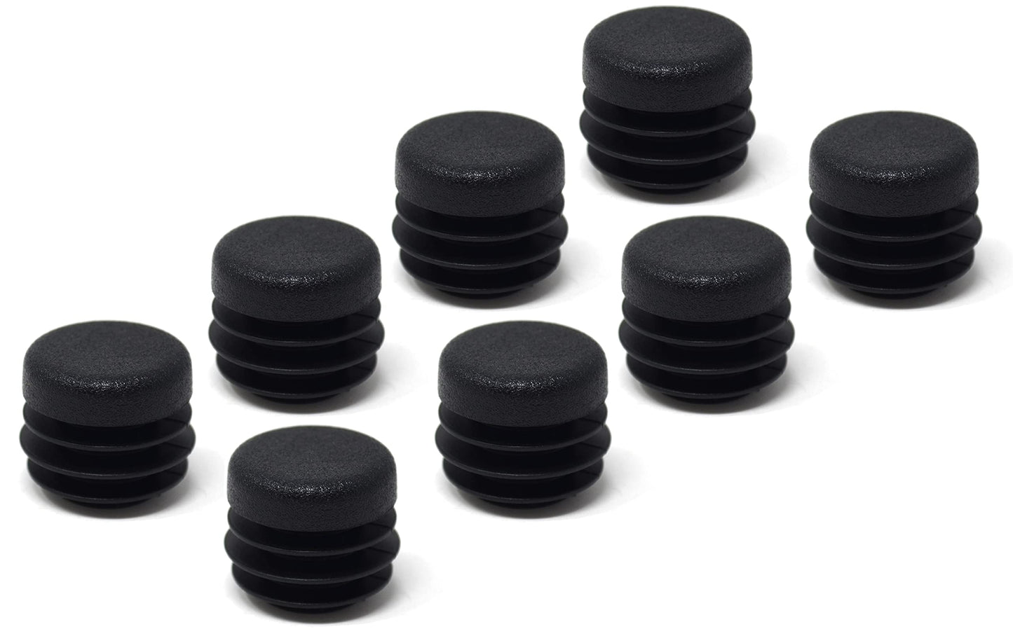 Design61 8x Lamellenstopfen für Rundrohre Außen-Ø 13 mm Wandstärke 0,8-2 mm in Schwarz