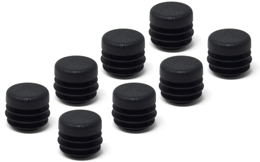 Design61 8x Lamellenstopfen für Rundrohre Außen-Ø 13 mm Wandstärke 0,8-2 mm in Schwarz
