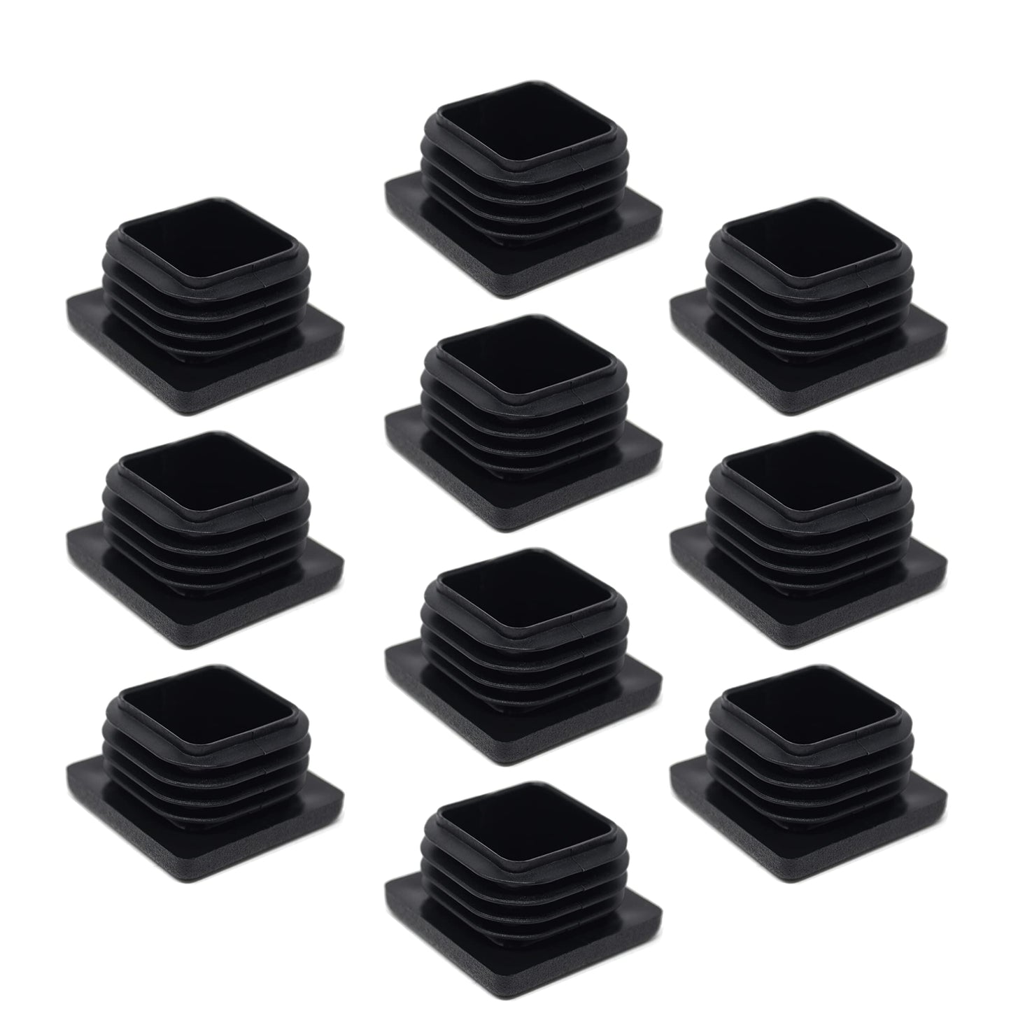 Design61 10x Vierkant Rohrstopfen Lamellenstopfen 35x35 mm mit Lamellen für Innenmaß 25-29 mm
