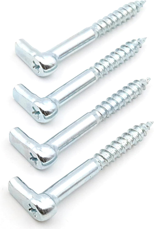 Design61 4x Schraubhaken 50 x 5,25 mm mit Kreuzschlitzhaken Holzgewinde Wandhaken Einschraubhaken zum Schrauben für Wand Decke Haken zur Befestigung von Seilen Ketten Pflanzen Lampen Stabil Verzinkt