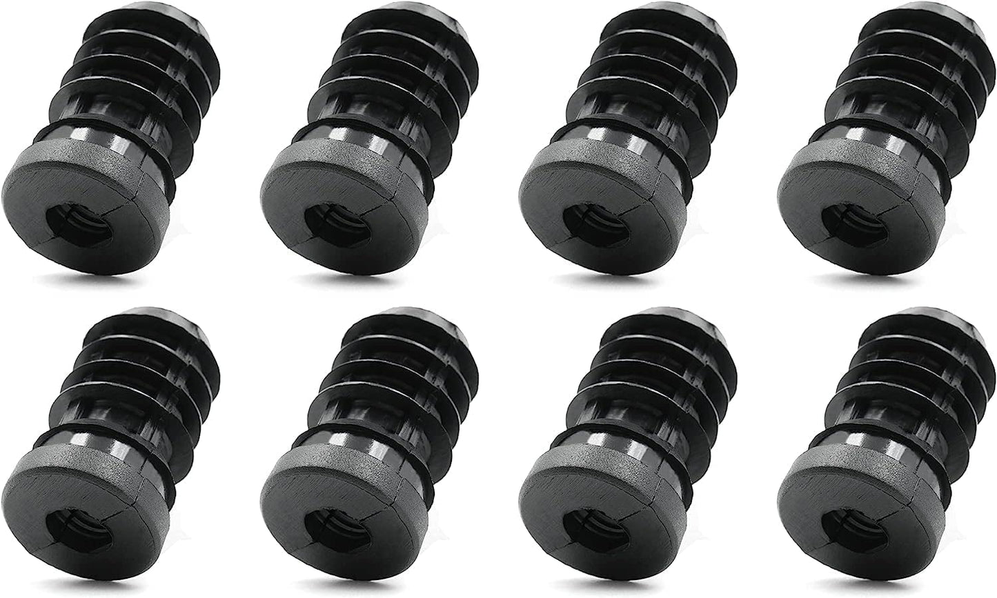 Design61 8X Gewindestopfen Justierstopfen für Rundrohr mit Kunststoffgewinde M16 Ø 25 mm 1 mm Wandstärke