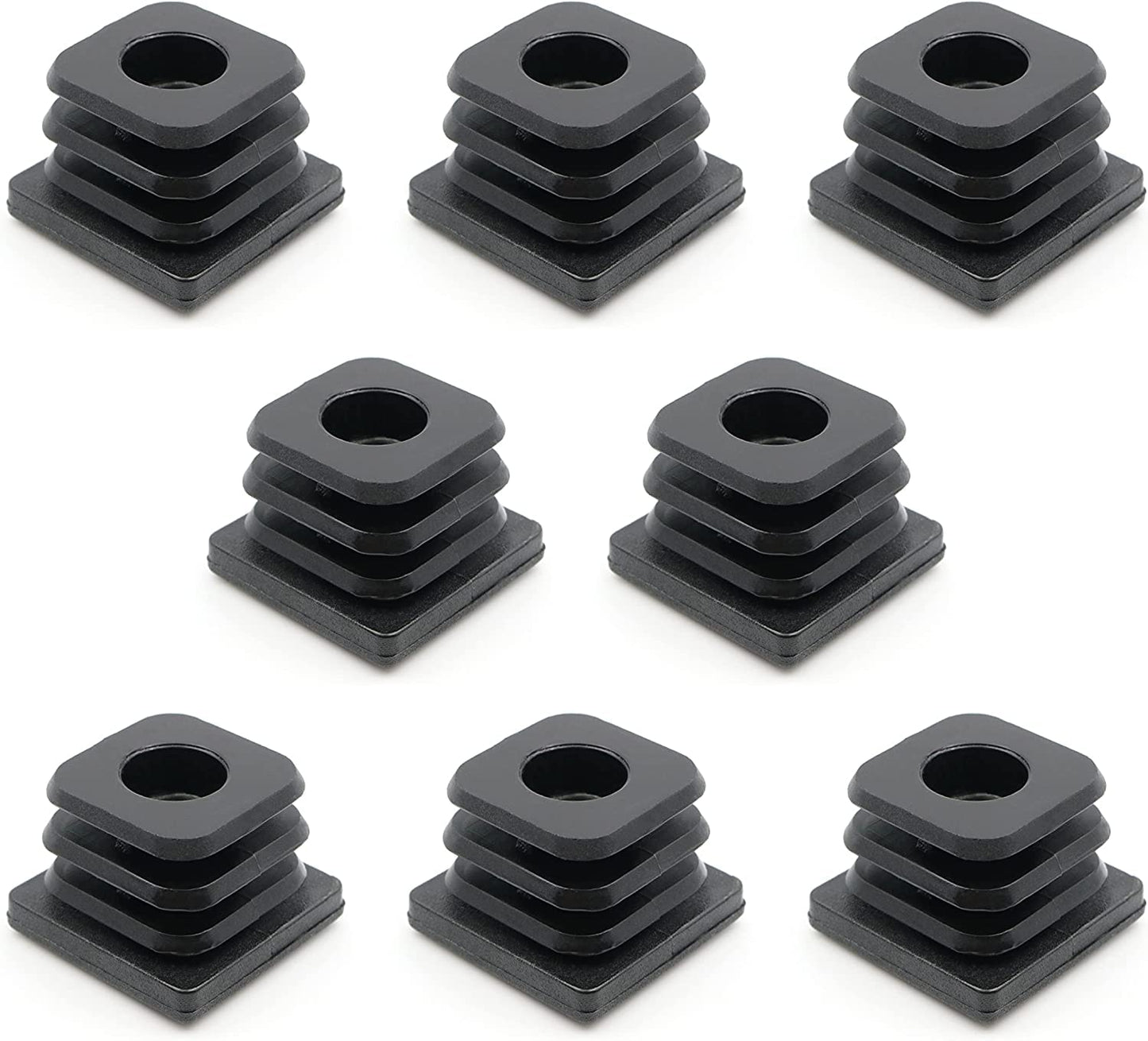 Design61 8X Gewindestopfen Justierstopfen Fußkappen Einsteckbuchse für Quadratrohre 30x30 mm mit M10 Innengewinde Traglast bis 200Kg für Wandstärke 1,5-2 mm