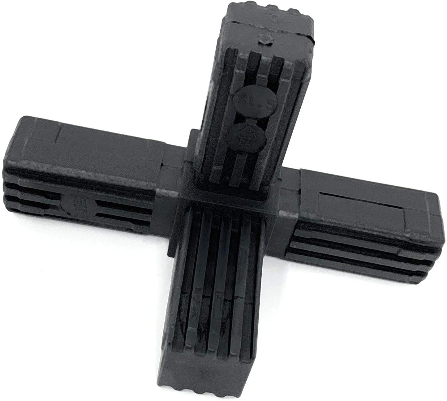 Design61 5x Steckverbinder T-Stück für Vierkantrohre mit Abgang Rohrverbinder 90° 25 x 25 x 1,5 mm