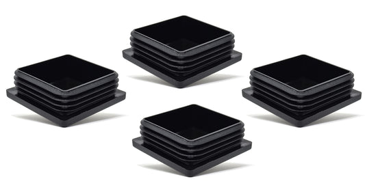 Design61 4x square pipe plugs slatted plugs 48x48 mm with slats for inner dimensions 39-43 mm