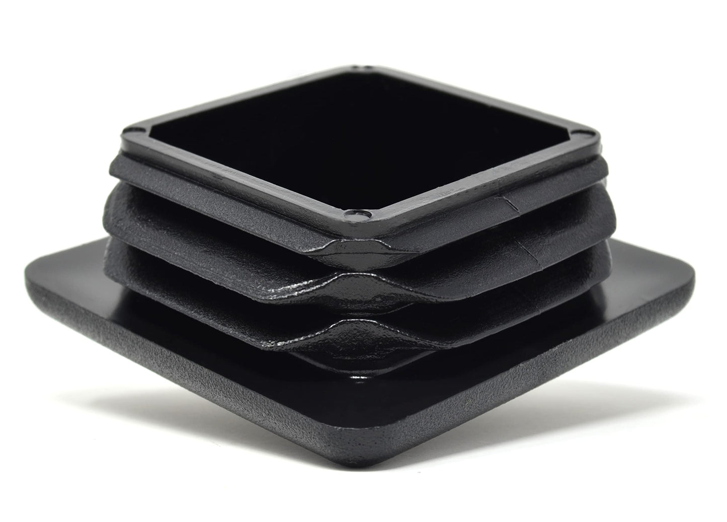 Design61 4x Vierkant Rohrstopfen Lamellenstopfen 60x60 mm mit Lamellen für Innenmaß 54,8-62 mm