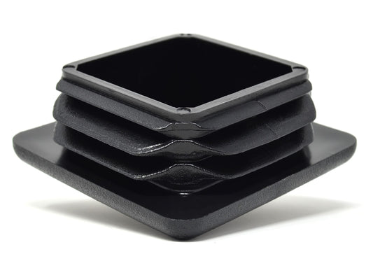 Design61 4x square pipe plugs slatted plugs 60x60 mm with slats for inner dimensions 54.8-62 mm