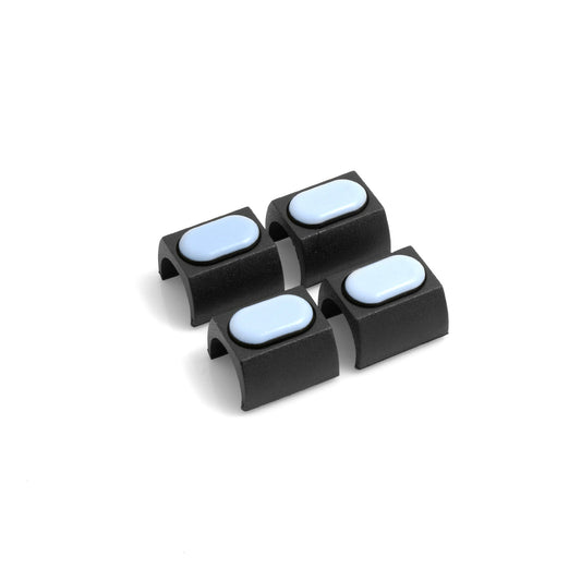 Design61 PTFE 4er Set für Freischwinger Stuhlgleiter Bodenschongleiter für Rundrohr Ø 24-25 mm Möbelgleiter Klemmschalengleiter Klemmgleiter