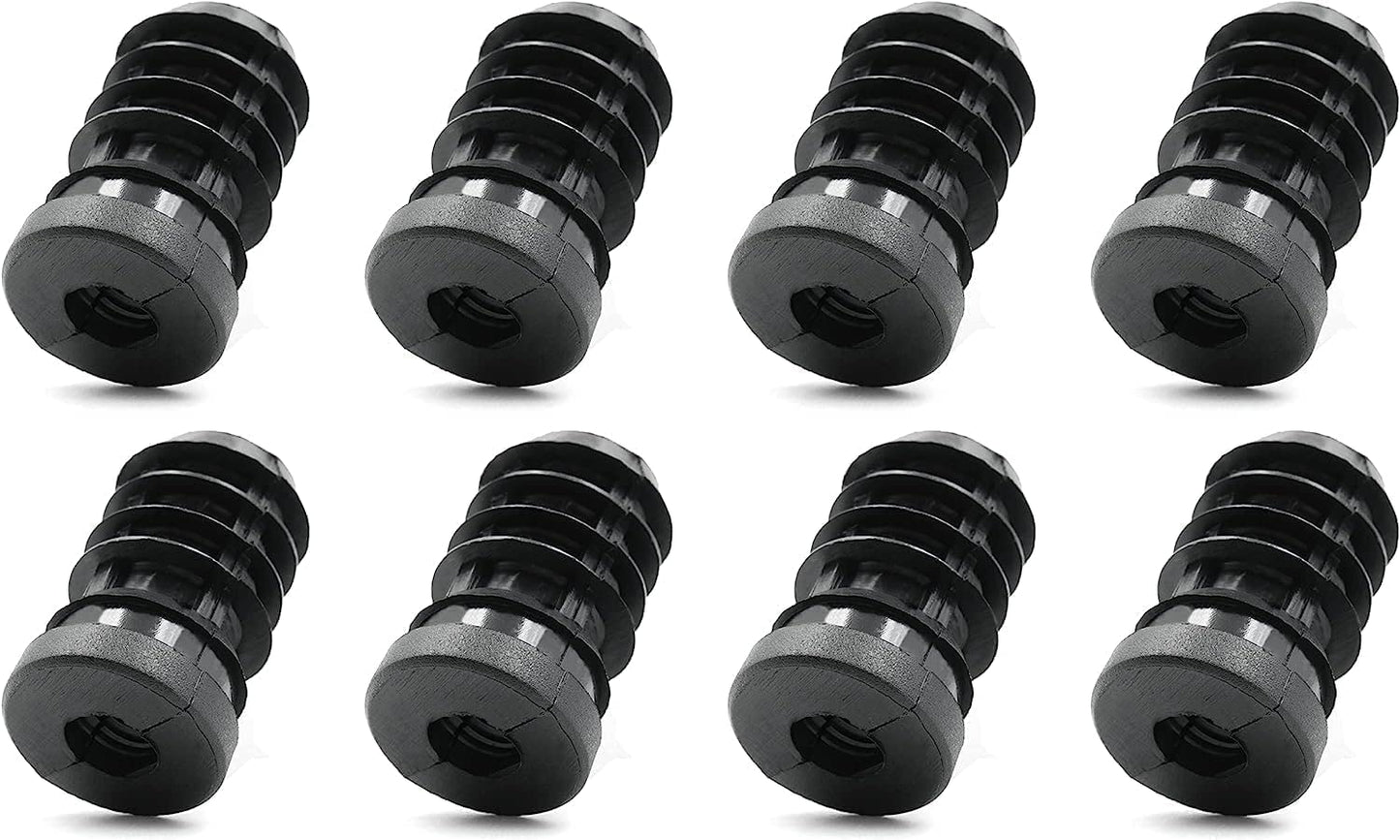Design61 8X Gewindestopfen Justierstopfen für Rundrohr mit Kunststoffgewinde M10 Ø 25 mm 1,5-2 mm Wandstärke