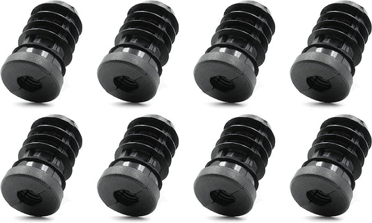 Design61 8X Gewindestopfen Justierstopfen für Rundrohr mit Kunststoffgewinde M12 Ø 25 mm 1-2 mm Wandstärke