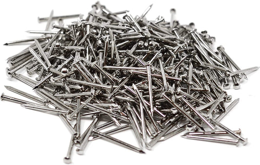 Design61 Rundkopfstifte Nägel Nagel 1,6 x 20 mm Eisen vernickelt 100g (ca.300 Stück)