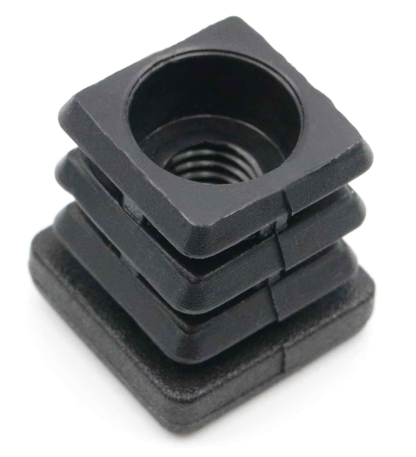 Design61 8x threaded plugs, adjusting plugs, foot caps, insert bushing for square tubes 22x22 mm with M8 internal thread, load capacity up to 200 kg for wall thickness 1.5-2 mm
