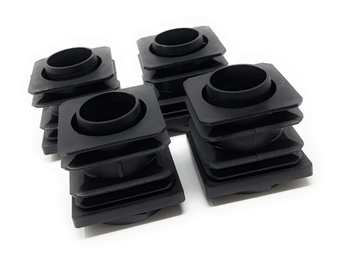 Design61 4x Vierkant Rohrstopfen Justierstopfen 45 x 45 mm mit Lamellen