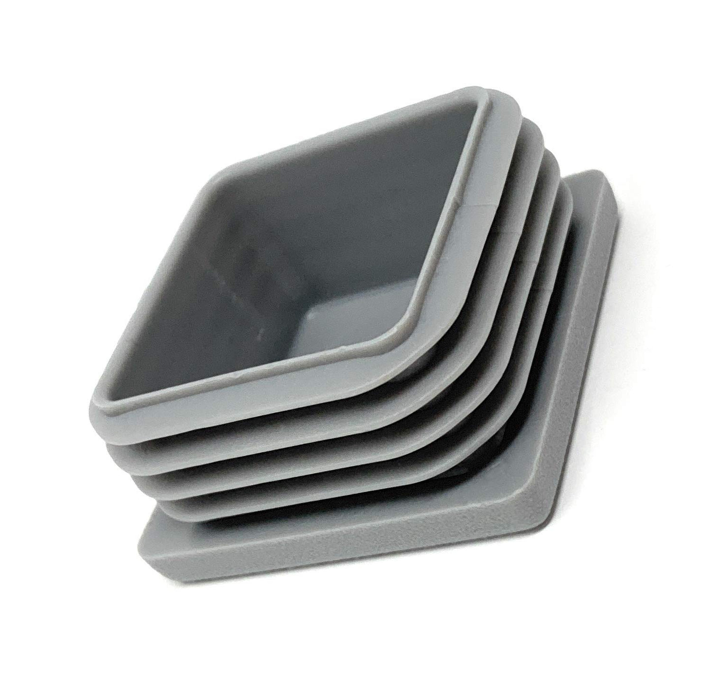 Design61 10x Vierkant Rohrstopfen Lamellenstopfen 40x40 mm mit Lamellen für Innenmaß 34-38 mm verkehrsgrau