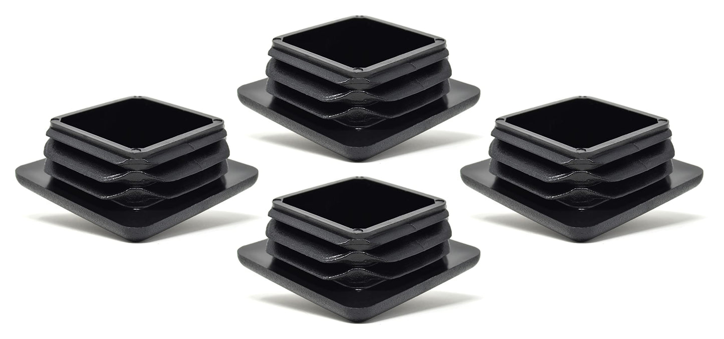 Design61 4x Vierkant Rohrstopfen Lamellenstopfen 60x60 mm mit Lamellen für Innenmaß 54,8-62 mm