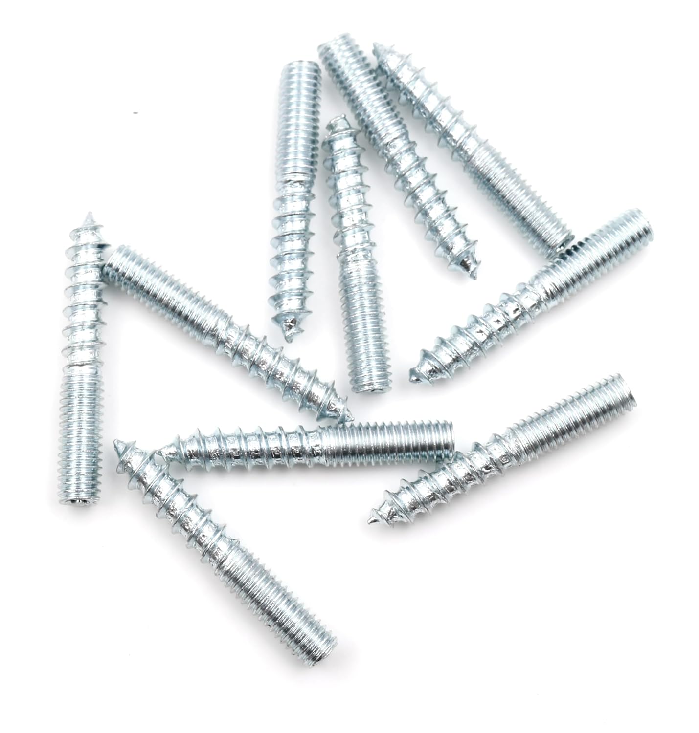 Design61 10x Stockschraube M6 x 40 mm Doppelgewindeschraube Schraubstifte mit Holzgewinde & Metrischem Gewinde TX15 Stahl Verzinkt Verbindungsschraube für Holz Metall Dübelmontage