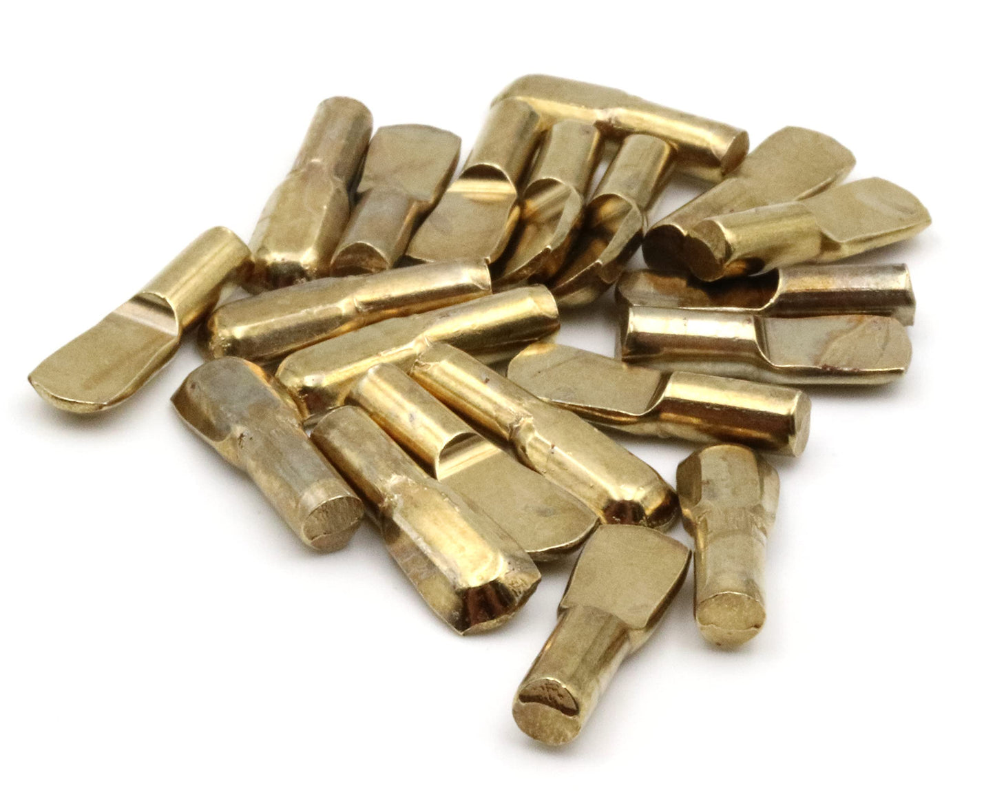 Design61 Regalbodenträger 4 mm Bodenträger für Regalböden Stahl Vermessingt Löffelform 20 Stück