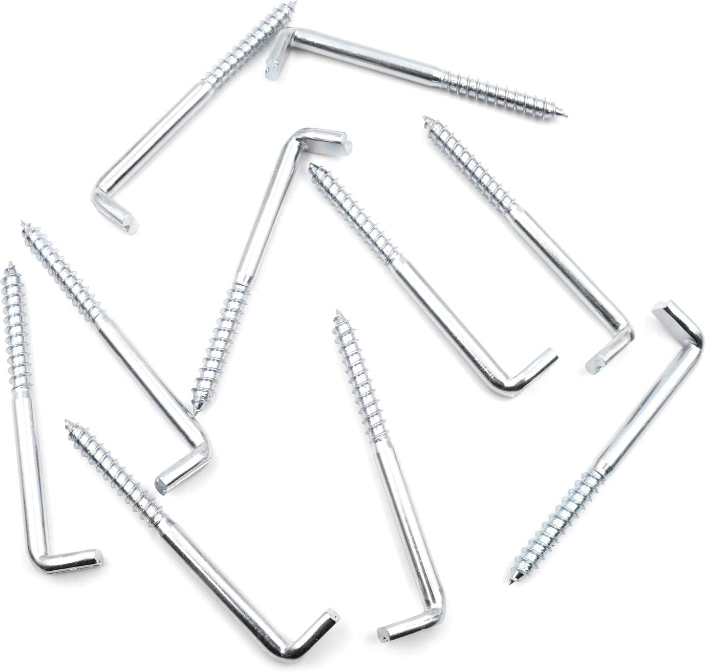 Design61 10x Schlitzhaken Gerade Schraubhaken Konsolhaken Stahlhaken Wandhaken mit Gewinde Einschraubhaken für Wand & Decke Haken zur Befestigung von Seilen Ketten Lampen (100 x 5.80 mm, 10, stück)