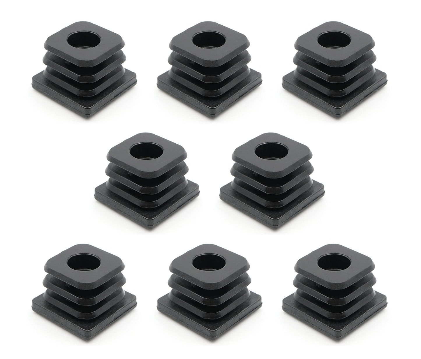 Design61 8x Gewindestopfen Justierstopfen Fußkappen Einsteckbuchse für Quadratrohre 30x30 mm 1,5-2 mm mit M8 Innengewinde Traglast bis 200Kg für Wandstärke 1,5-2 mm