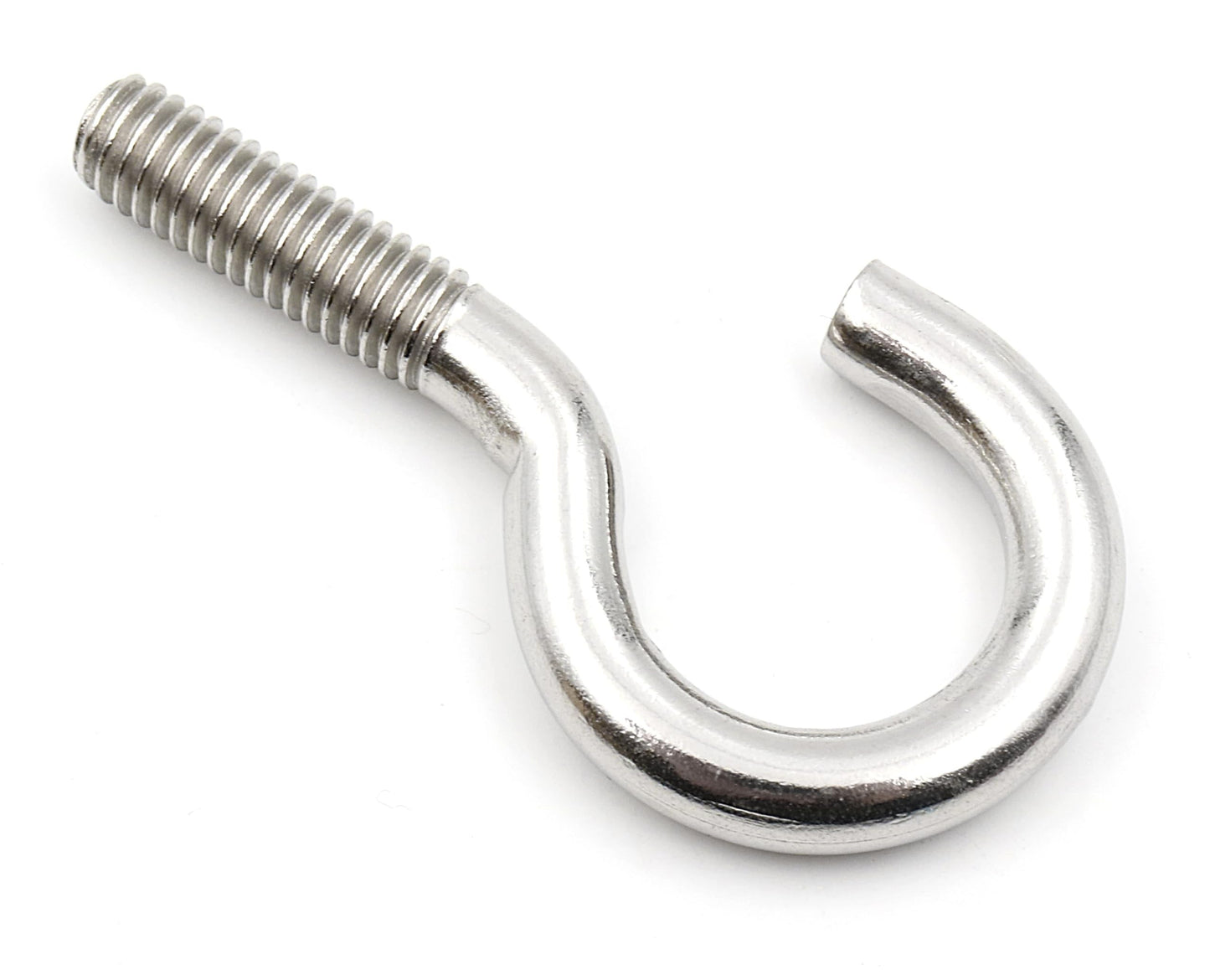 Design61 10x Gebogene Edelstahl Schraubhaken M6 x 50 mm Wandhaken mit Gewinde Einschraubhaken Haken zum Einschrauben für Wand & Decke zur Befestigung von Seilen Ketten Pflanzen Lampen