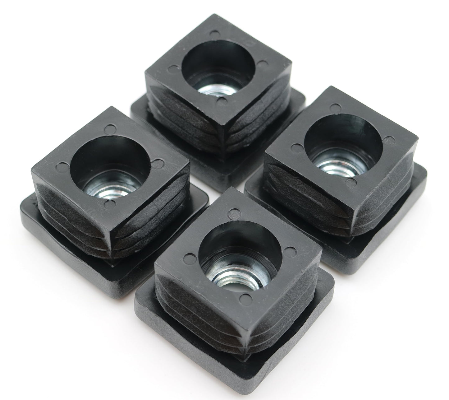 Design61 4X Gewindestopfen Vierkantrohrstopfen 30x30 mm 1-2 mm mit M10 Innengewinde