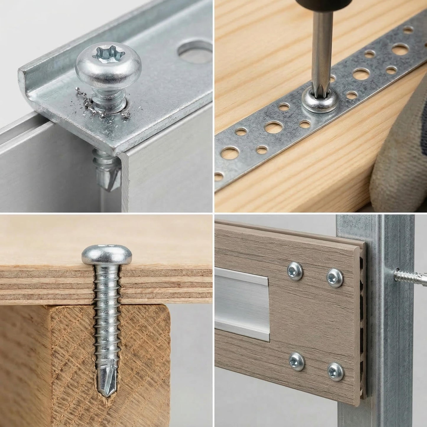 Design61 Selbstbohrende Schrauben Halbrundkopf Stahl Gehärtet Verzinkt Rostbeständig für Holz und Metallbau Selbstschneidende TX-15 Schrauben (3,5 x 13 mm, 200, stück)