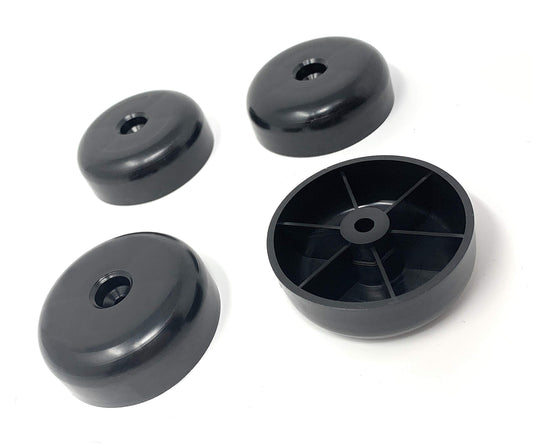 Design61 lot de 4 patins de meubles en plastique, patins de meubles, canapé et fauteuil à visser, Ø 55 x H 19 mm, noir