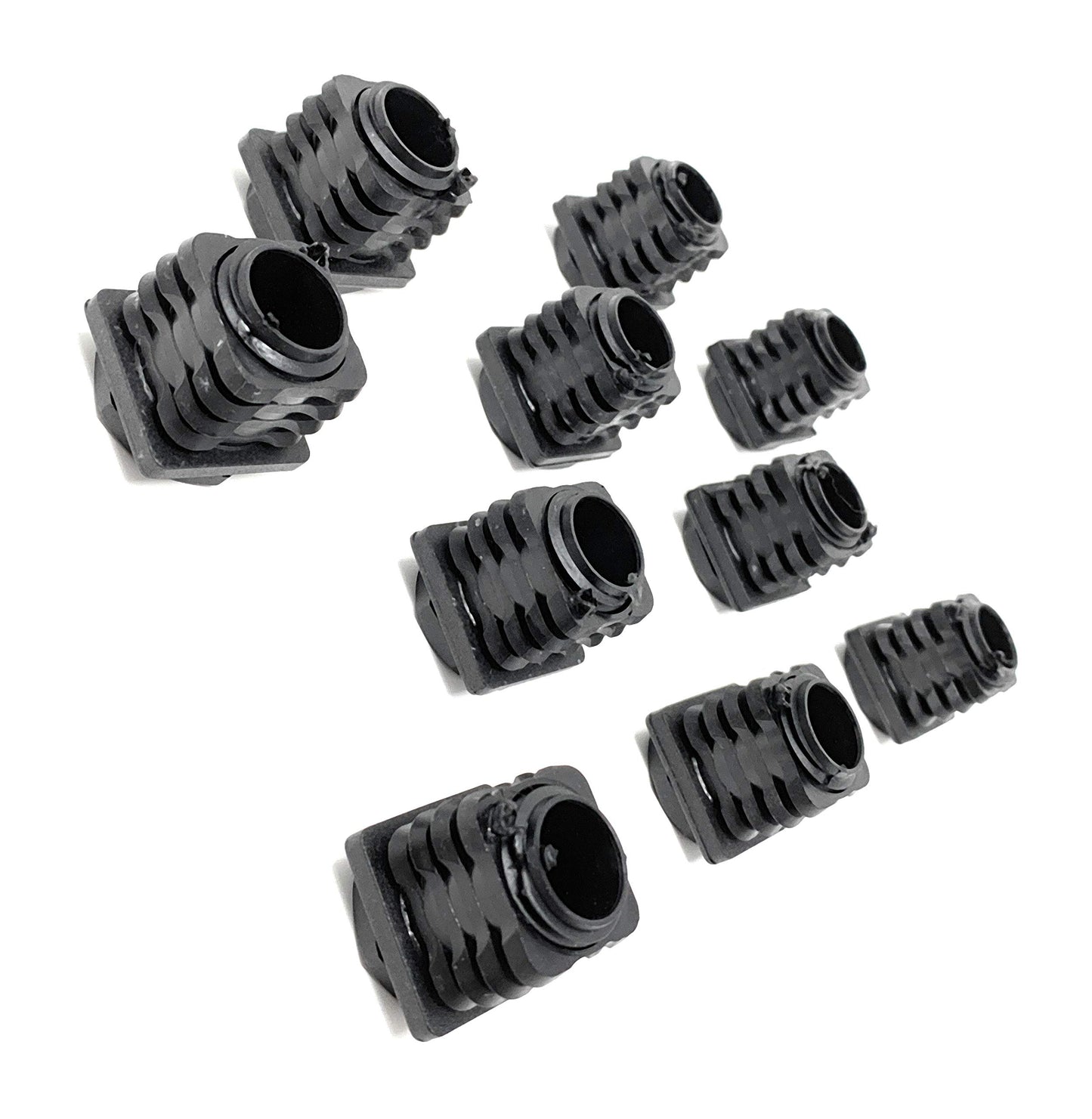 Design61 10x Vierkant Rohrstopfen Justierstopfen 30 x 30 mm mit Lamellen