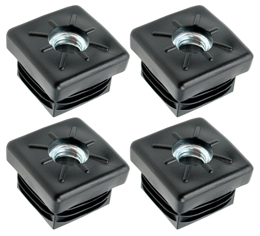 Design61 4X Gewindestopfen Vierkantrohrstopfen 30x30 mm 1-2 mm mit M10 Innengewinde