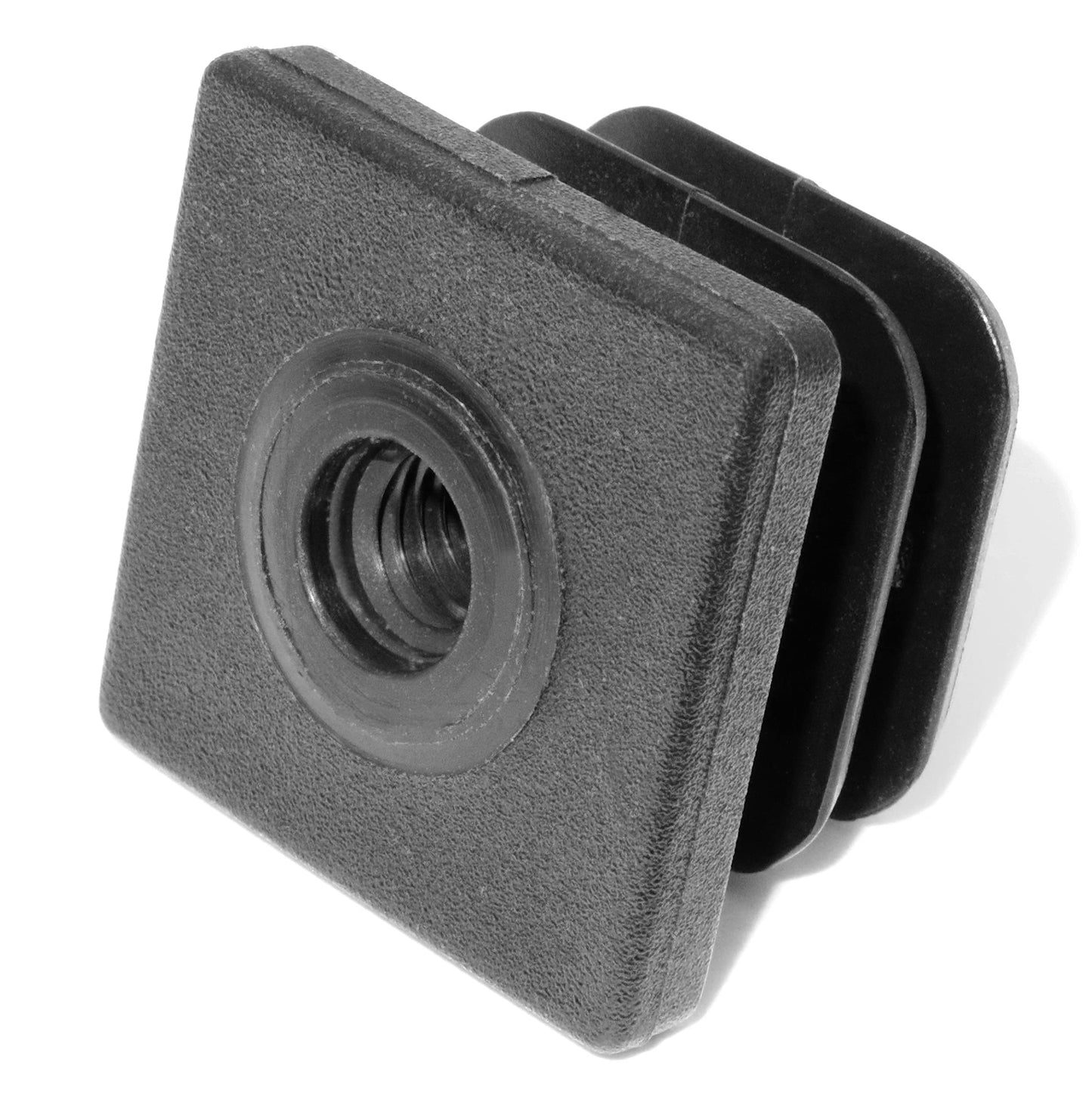 Design61 8x Gewindestopfen Justierstopfen Fußkappen Einsteckbuchse für Quadratrohre 25x25 mm mit M8 Innengewinde Traglast bis 200Kg für Wandstärke 1,5-2 mm