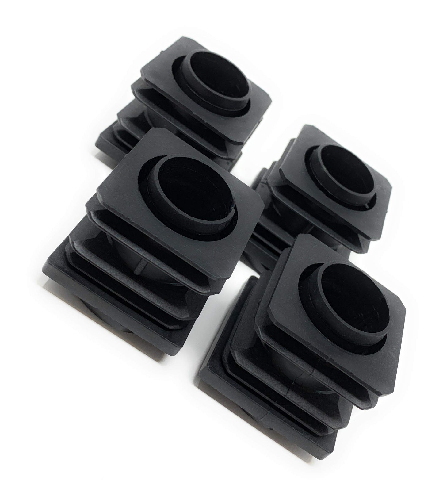 Design61 4x Vierkant Rohrstopfen Justierstopfen 45 x 45 mm mit Lamellen
