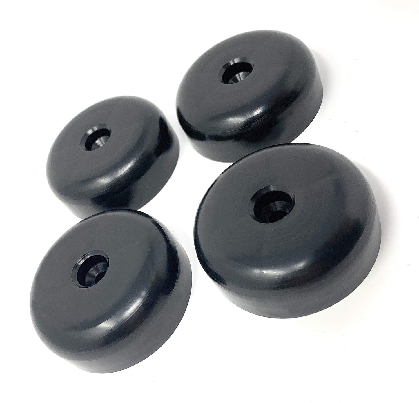 Design61 4er Set Kunststoff-Möbelgleiter Möbeluntersetzer Sofa Sessel zum Anschrauben Ø 55 x H 19 mm schwarz