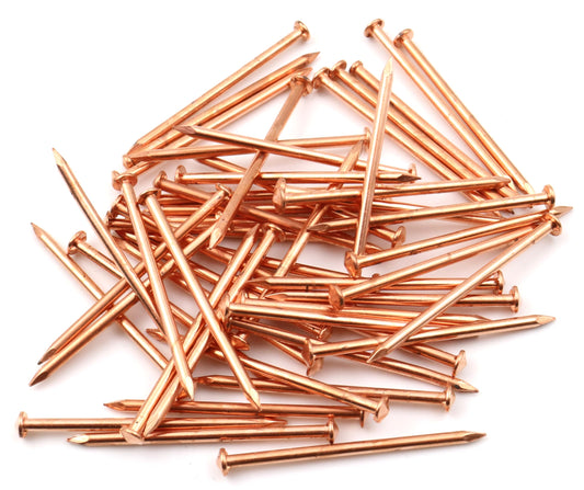 50x Iron Nail 2.0 x 32 mm with Cone Head Copper Plated Insulating Welding Pins