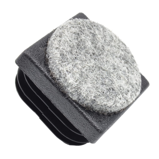 Design61 4x slatted plugs with felt 30x30 mm for square tubes for inner dimensions 25-28 mm