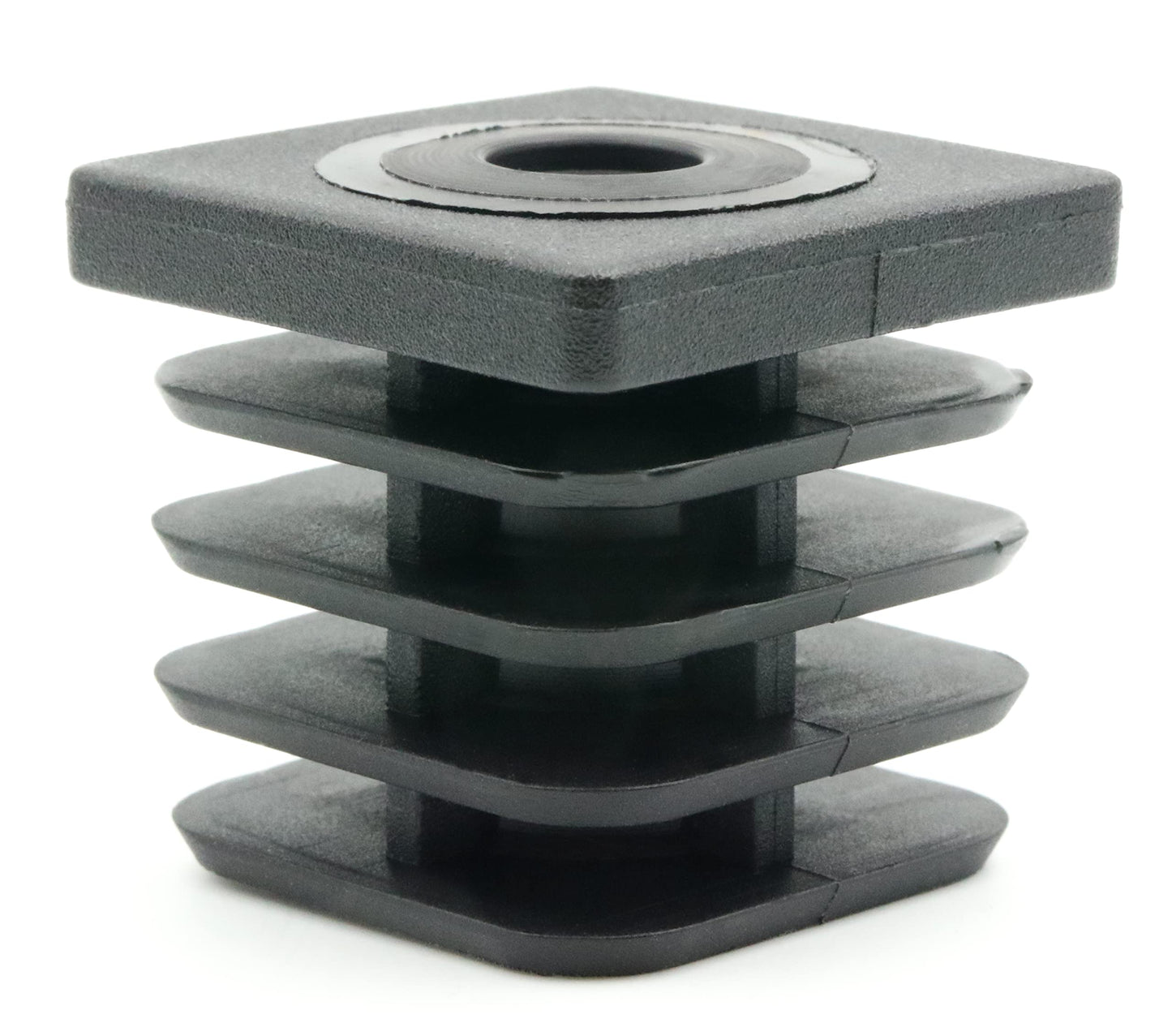 Design61 4X Gewindestopfen Justierstopfen Fußkappen Einsteckbuchse für Quadratrohre 40x40 mm mit M8 Innengewinde Traglast für Wandstärke 1,5-2 mm Schwarz