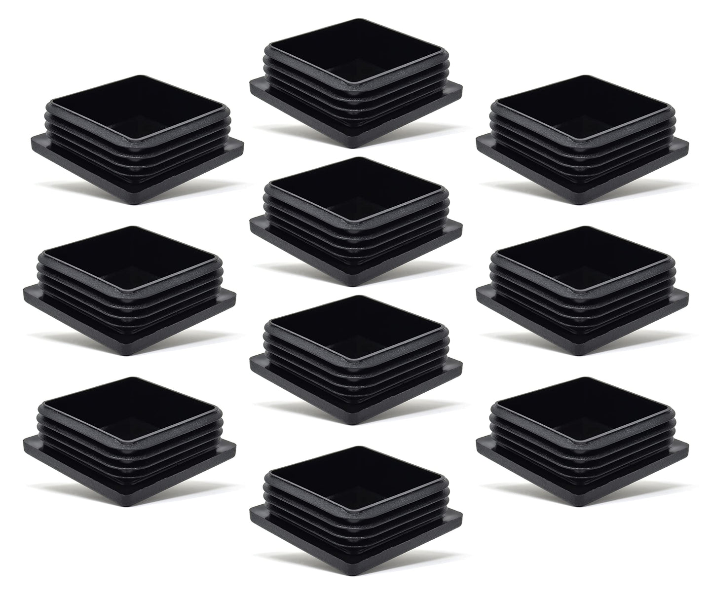 Design61 10x Vierkant Rohrstopfen Lamellenstopfen 60x60 mm mit Lamellen für Innenmaß 52-57 mm