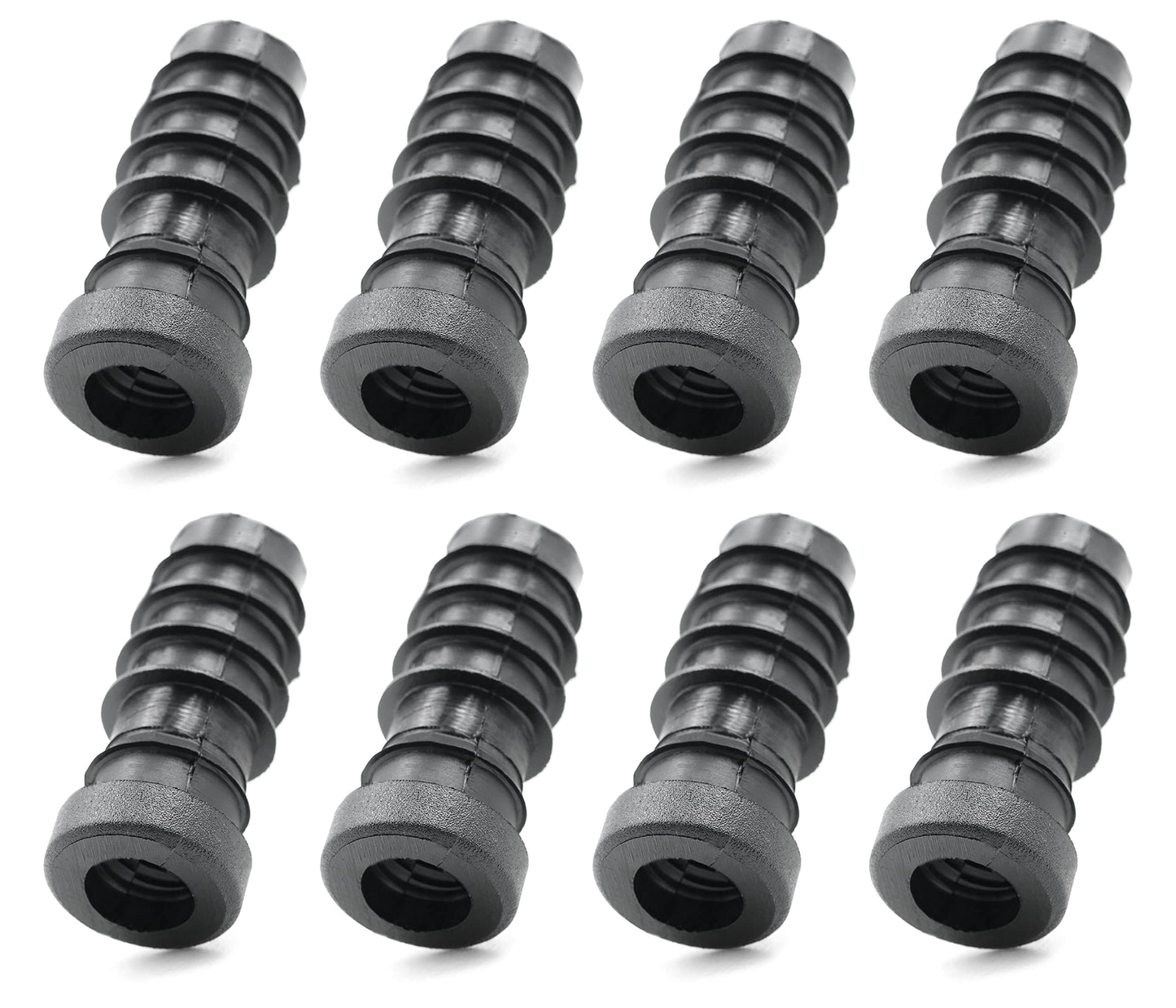 Design61 8x Gewindestopfen Justierstopfen für Rundrohr mit Kunststoffgewinde M8 Ø 16 mm 1 mm Wandstärke