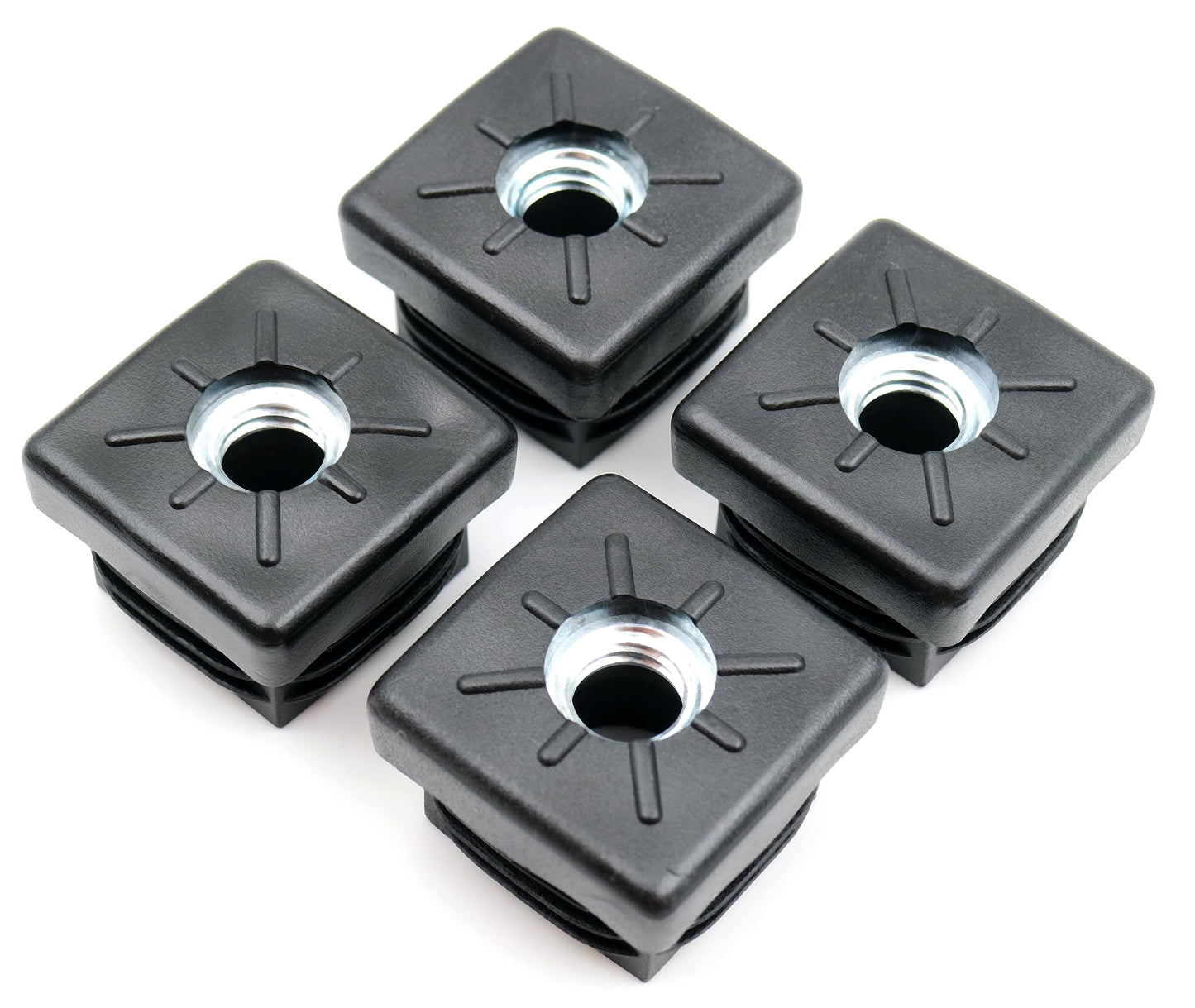 Design61 4X Gewindestopfen Vierkantrohrstopfen 30x30 mm 1-2 mm mit M10 Innengewinde