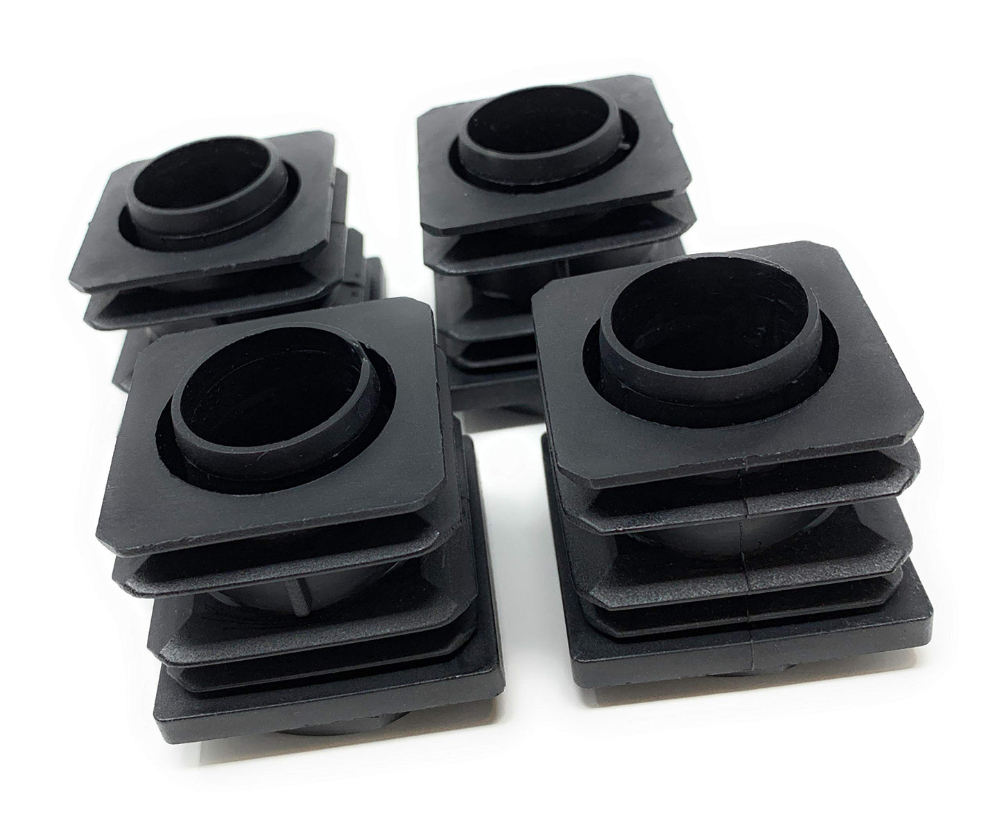 Design61 4x Vierkant Rohrstopfen Justierstopfen 45 x 45 mm mit Lamellen