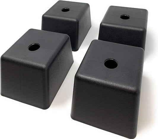 Design61 4er Set Sofa Füße Kunststoff Möbelgleiter Möbeluntersetzer Sofa Sessel zum Anschrauben Kunststoff Möbelgleiter Eckig in Schwarz