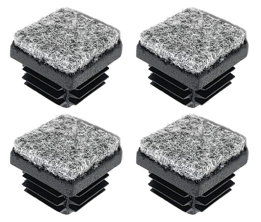Design61 4x slatted plugs with felt 25x25 mm for tubular steel chairs felt gliders chair gliders