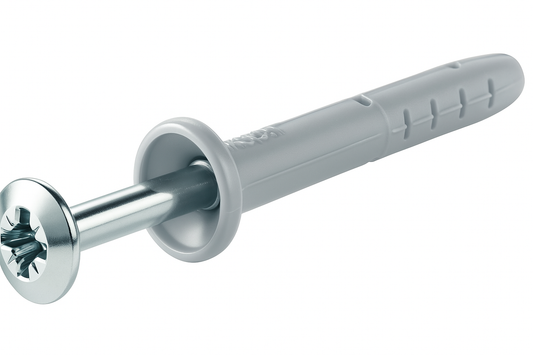 Design61 100x Nageldübel Dübel 5 x 30 mm mit gehärtetem Senkkopf Nagel PZ2 Kreuzschlitz Nylon Schlagdübel für Beton Stein Vollziegel Schnellmontage für Innen & Außen